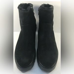 Vince Black Suede Side Zip Ankle Boots Womens Size US 7M